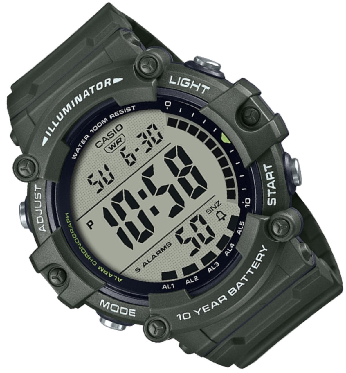 Casio illuminator army on sale green