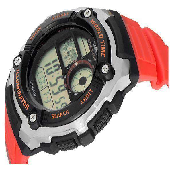 Casio AE-2100W-4A Orange Resin Strap Watch for Men | Watch