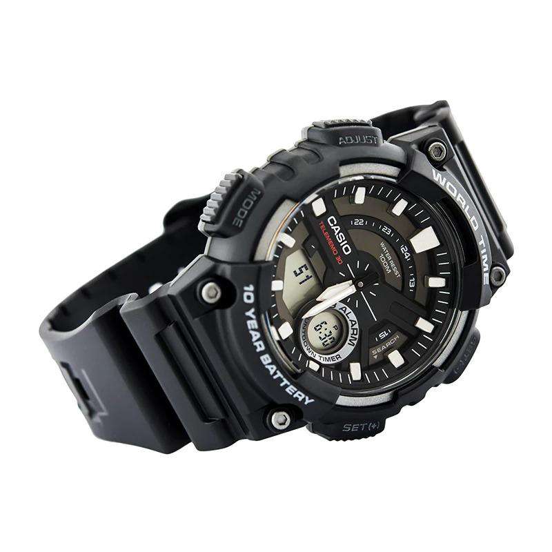 Casio Men´s Quartz World Time 10 Yr Battery Black Resin 47mm Watch