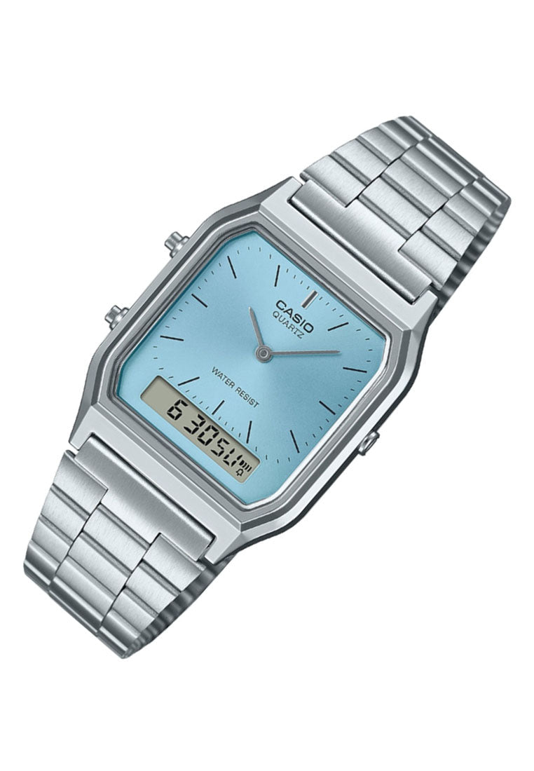 Casio AQ-230A-2A1MQYDF Digital Analog Stainless Steel Strap Watch-Watch Portal Philippines