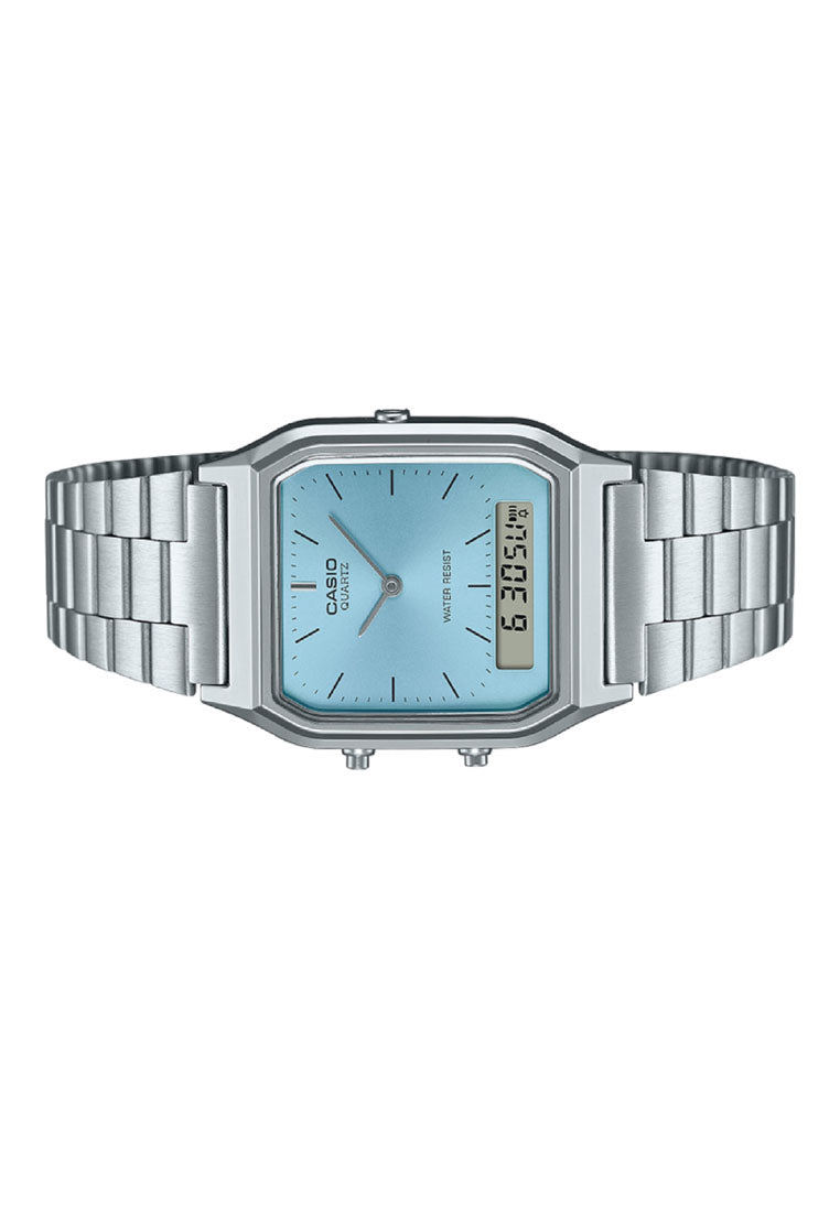 Casio AQ-230A-2A1MQYDF Digital Analog Stainless Steel Strap Watch-Watch Portal Philippines