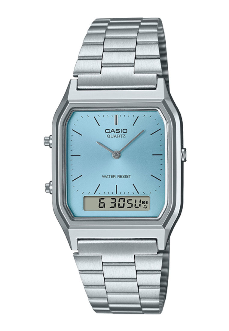 Casio AQ-230A-2A1MQYDF Digital Analog Stainless Steel Strap Watch-Watch Portal Philippines