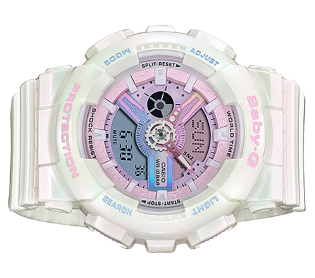 Casio Baby g BA 110PL 7A1DR Digital Analog Rubber Strap Watch For Wome