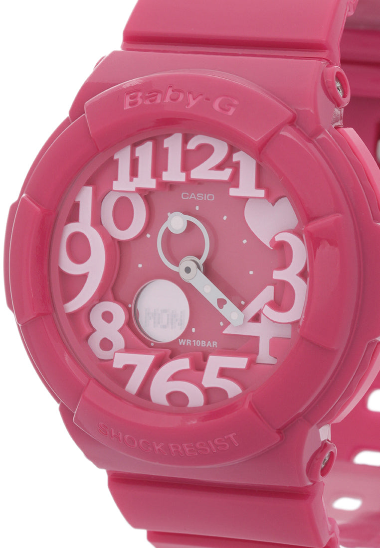 Casio Baby-g BGA-130-4BDR Digital Analog Rubber Strap Watch For Women-Watch Portal Philippines