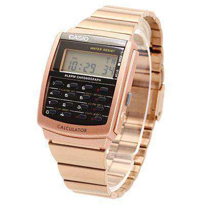 Gold calculator outlet casio watch