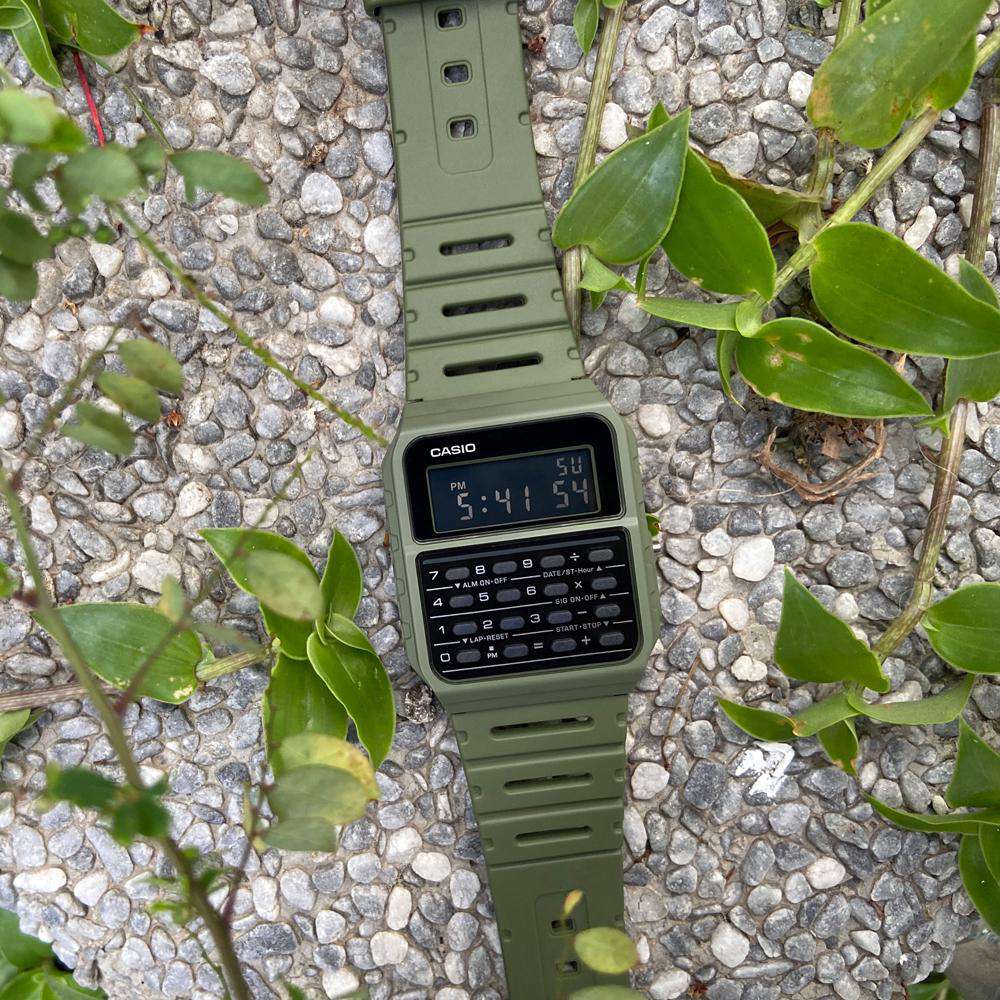 Casio watch army discount green