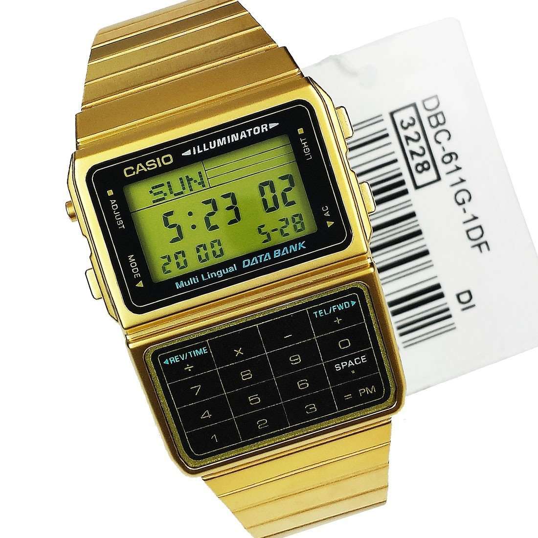 Casio DBC-611G-1DF Gold Plated Calculator Watch For Men and