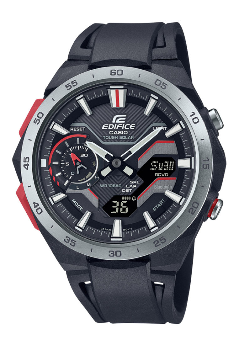 Casio Edifice ECB 2200P 1A Analog Rubber Strap Bluetooth Solar Watch F