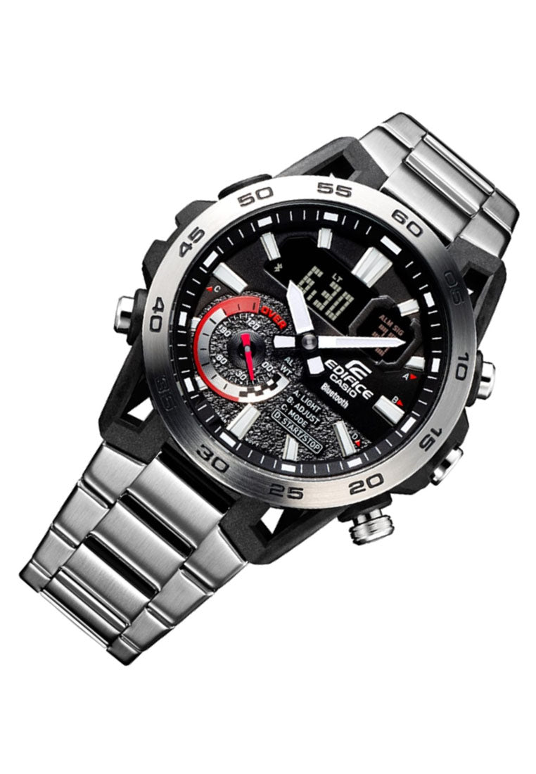 Casio Edifice ECB-40D-1A Digital Analog Bluetooth Stainless Steel Strap Watch For Men-Watch Portal Philippines