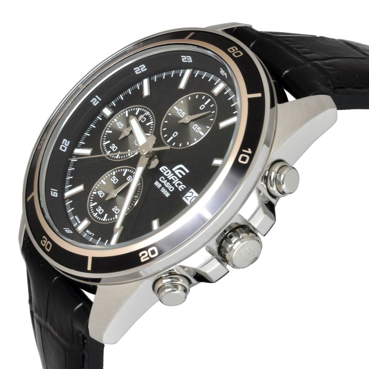 Casio Edifice EFR-526L-1A Chronograph Leather Strap Watch For Men-Watch Portal Philippines