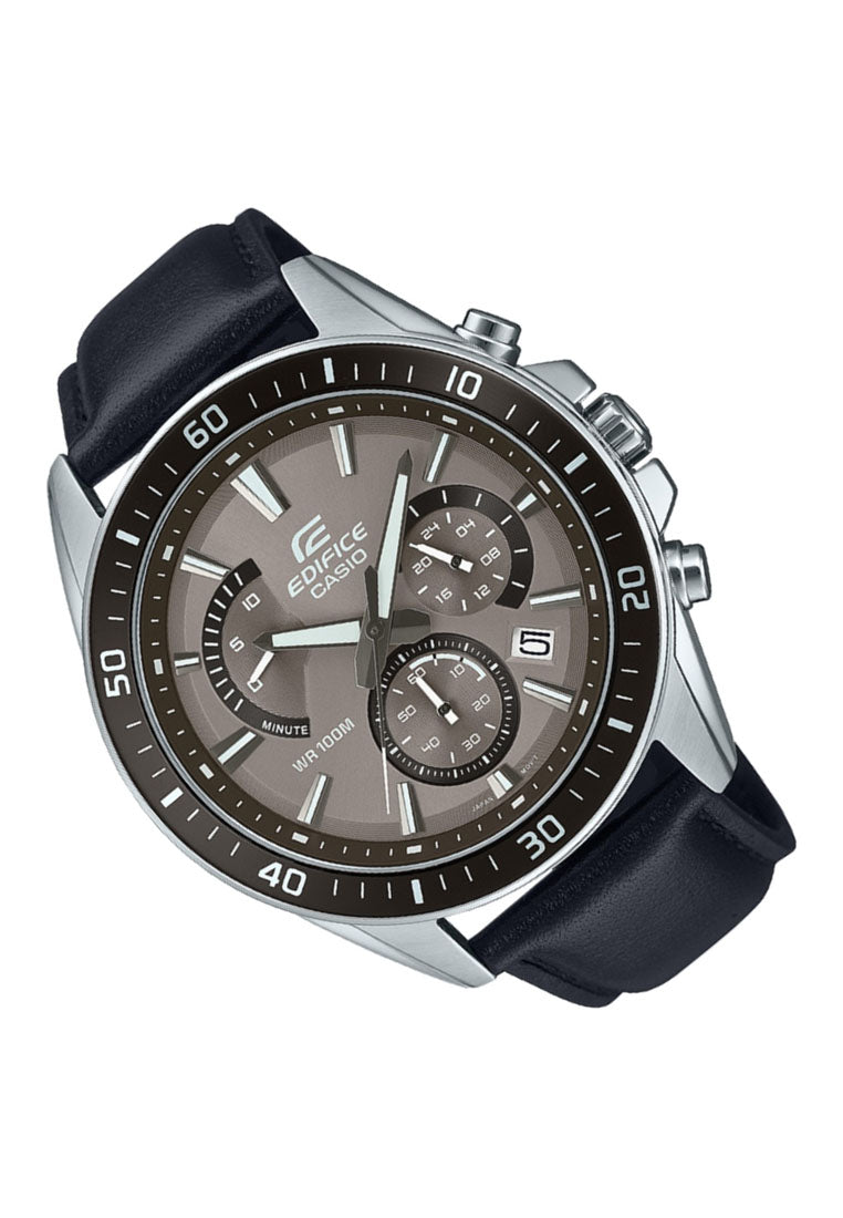 Casio Edifice EFR-552L-5A Chronograph Leather Strap Watch For Men-Watch Portal Philippines