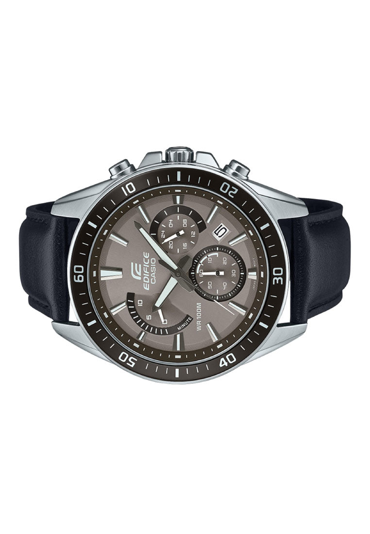 Casio Edifice EFR-552L-5A Chronograph Leather Strap Watch For Men-Watch Portal Philippines