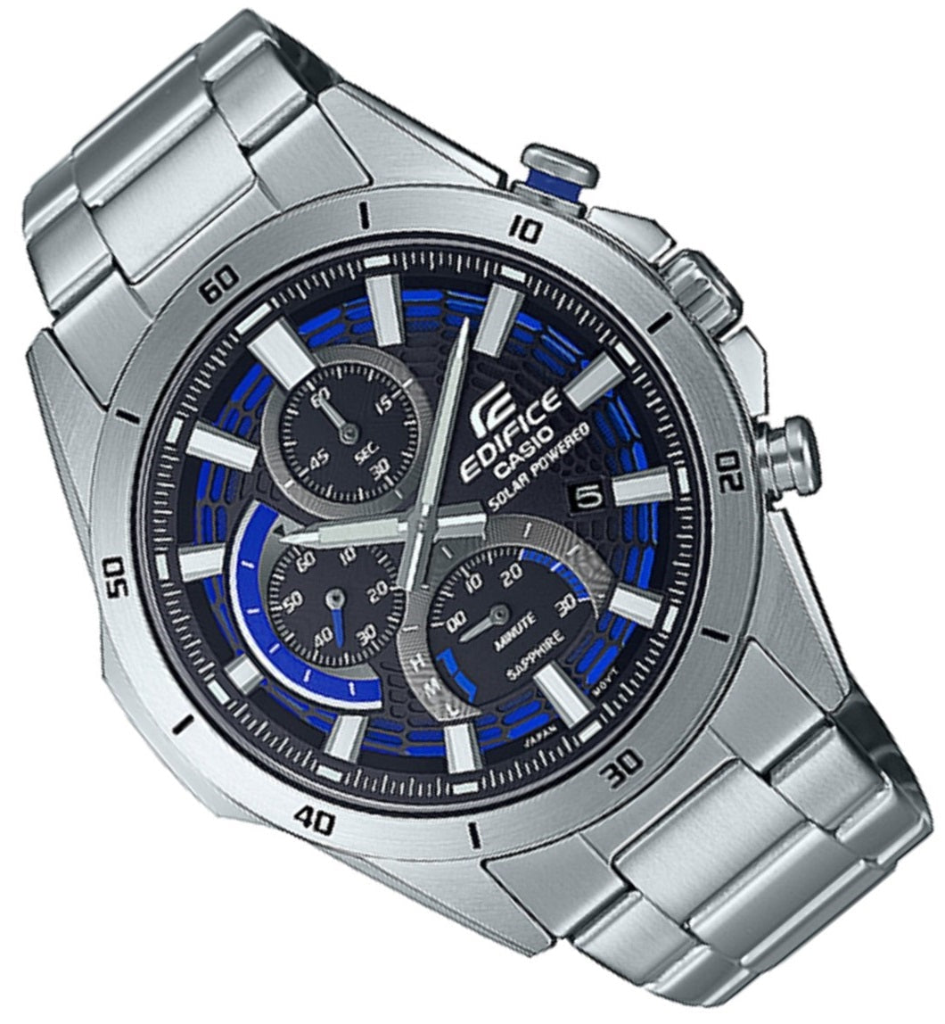 Casio Edifice EFS-S610D-1A Solar Chronograph Stainless Steel Strap Watch For Men-Watch Portal Philippines