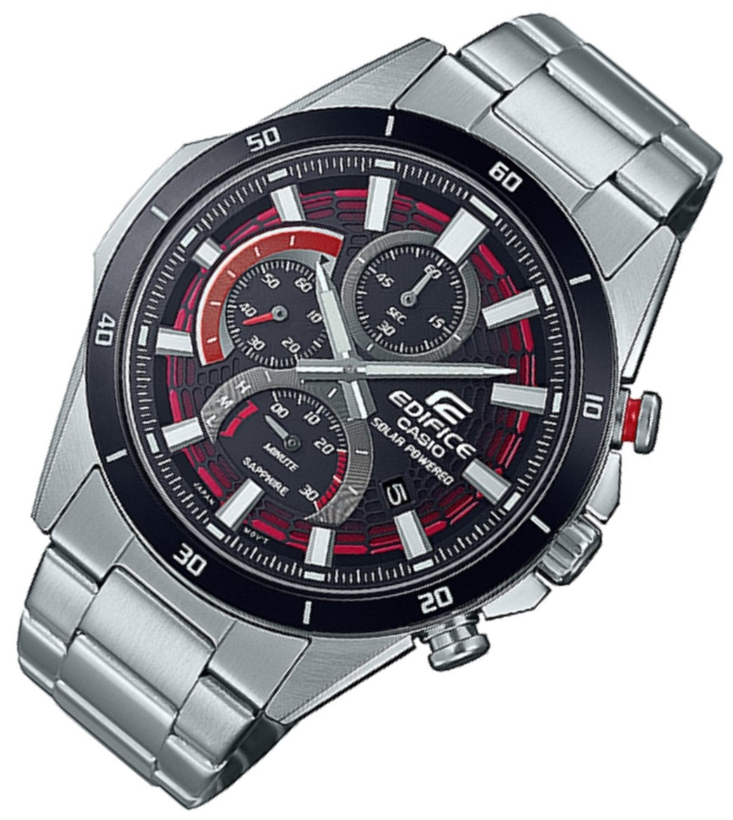Casio Edifice EFS-S610DB-1A Solar Chronograph Stainless Steel Strap Watch For Men-Watch Portal Philippines