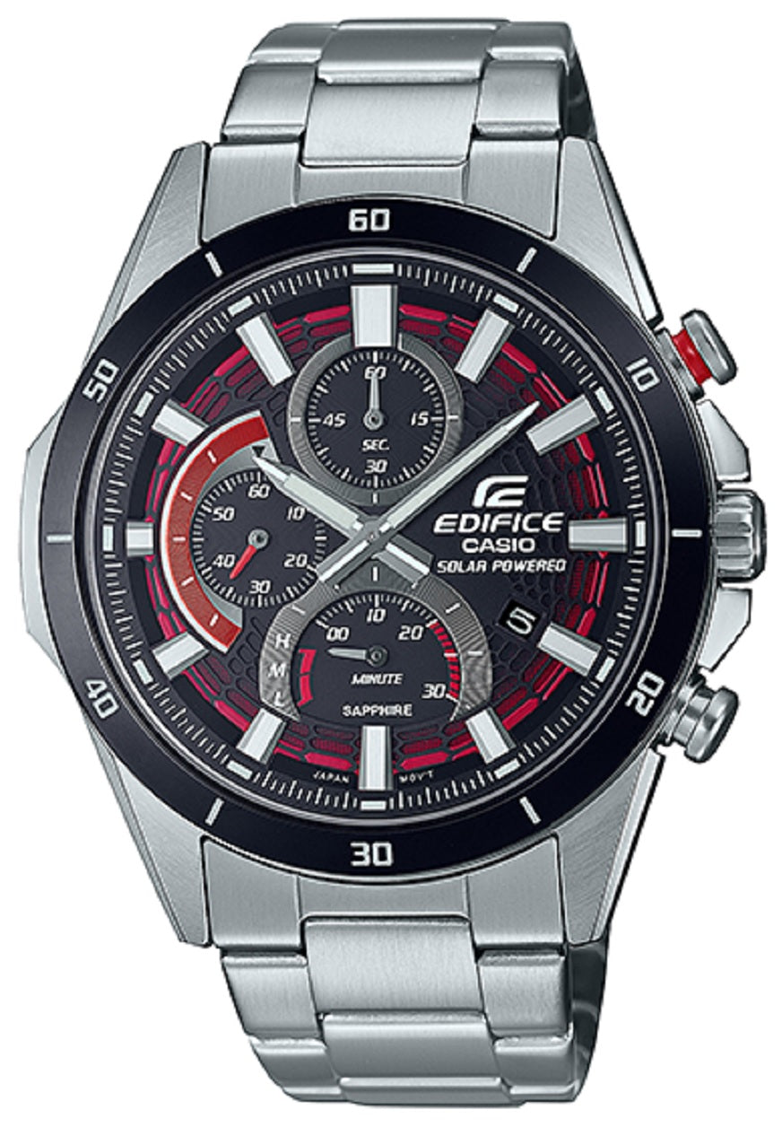 Casio Edifice EFS-S610DB-1A Solar Chronograph Stainless Steel Strap Watch For Men-Watch Portal Philippines