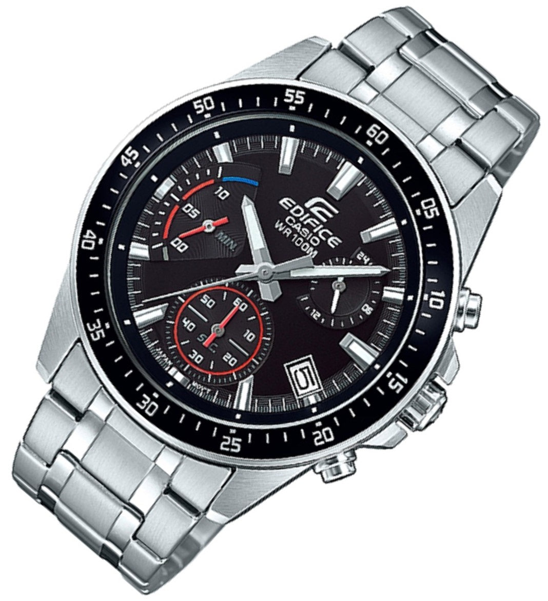 Casio Edifice EFV-540D-1A Chronograph Stainless Steel Strap Watch For Men-Watch Portal Philippines