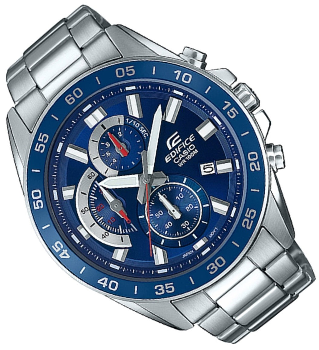 Casio Edifice EFV-550D-2A Chronograph Stainless Steel Strap Watch For Men-Watch Portal Philippines