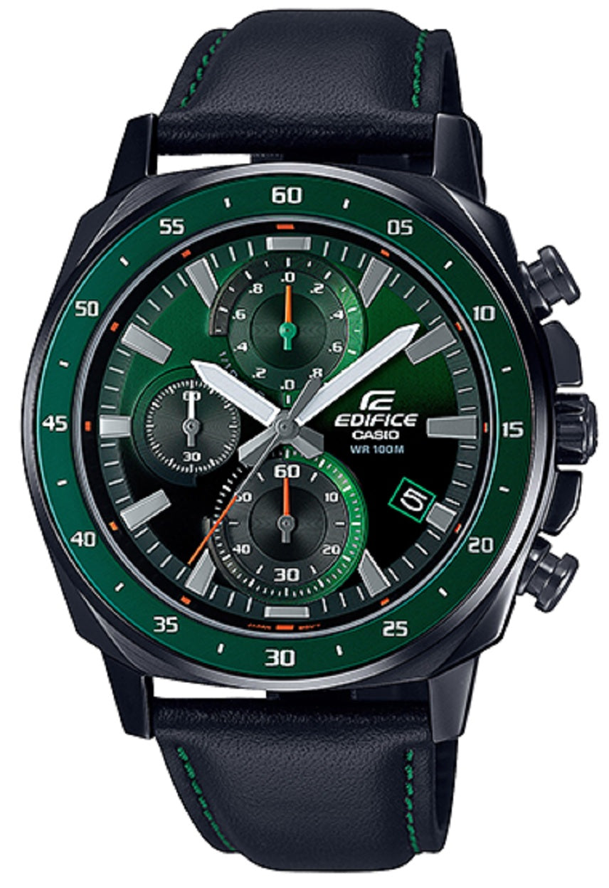 Casio Edifice EFV-600CL-3A Chronograph Leather Strap Watch For Men-Watch Portal Philippines