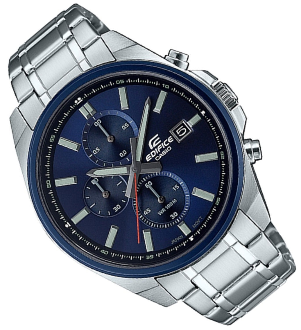 Casio Edifice EFV-610DB-2A Chronograph Stainless Steel Strap Watch For Men-Watch Portal Philippines