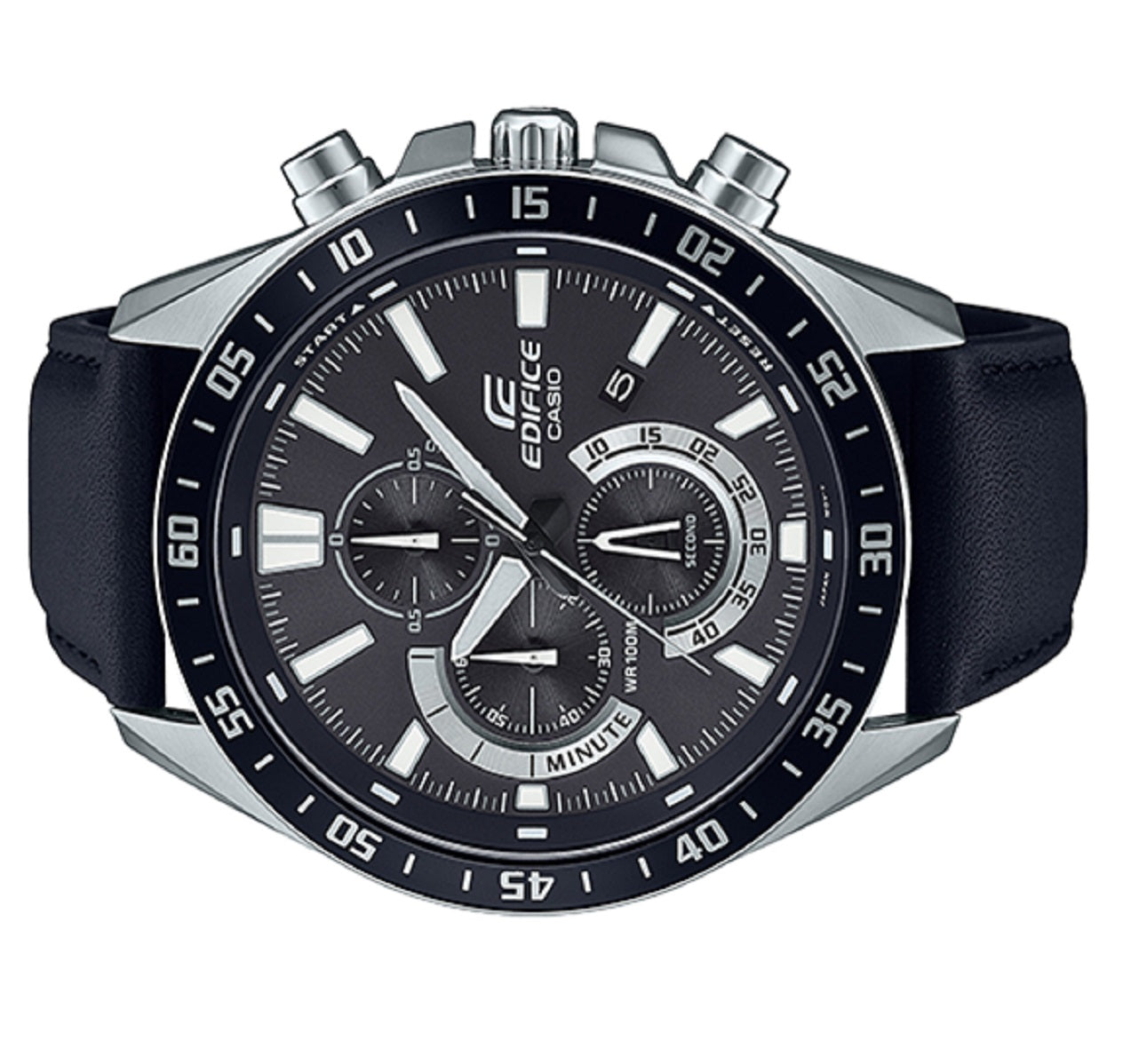Casio Edifice EFV-620L-1A Chronograph Leather Strap Watch For Men-Watch Portal Philippines