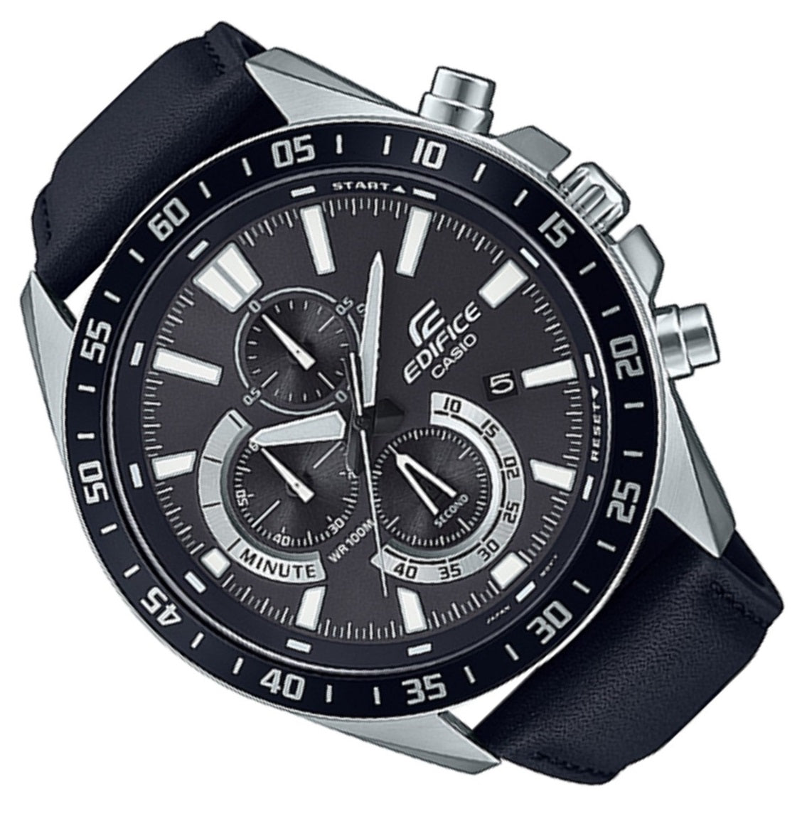 Casio Edifice EFV-620L-1A Chronograph Leather Strap Watch For Men-Watch Portal Philippines