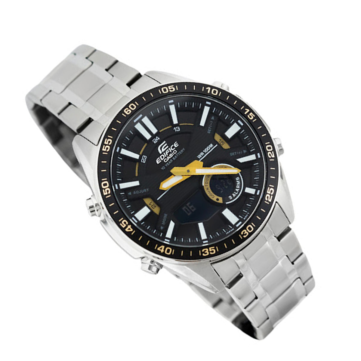 Casio Edifice EFV C100D 1B Digital Analog Stainless Steel Strap Watch