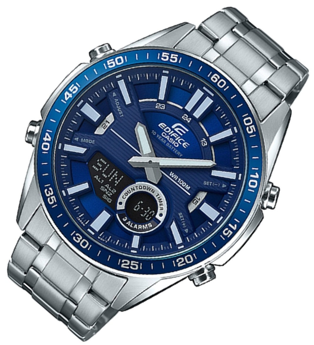 Casio Edifice EFV-C100D-2A Digital Analog Stainless Steel Strap Watch For Men-Watch Portal Philippines