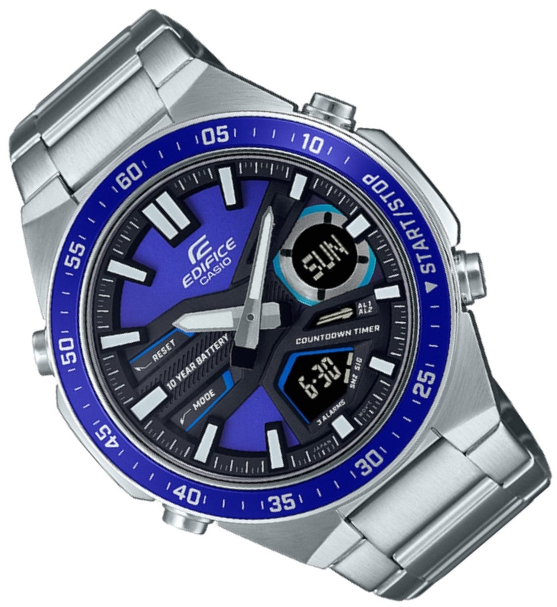 Casio Edifice EFV-C110D-2A Digital Analog Stainless Steel Strap Watch For Men-Watch Portal Philippines