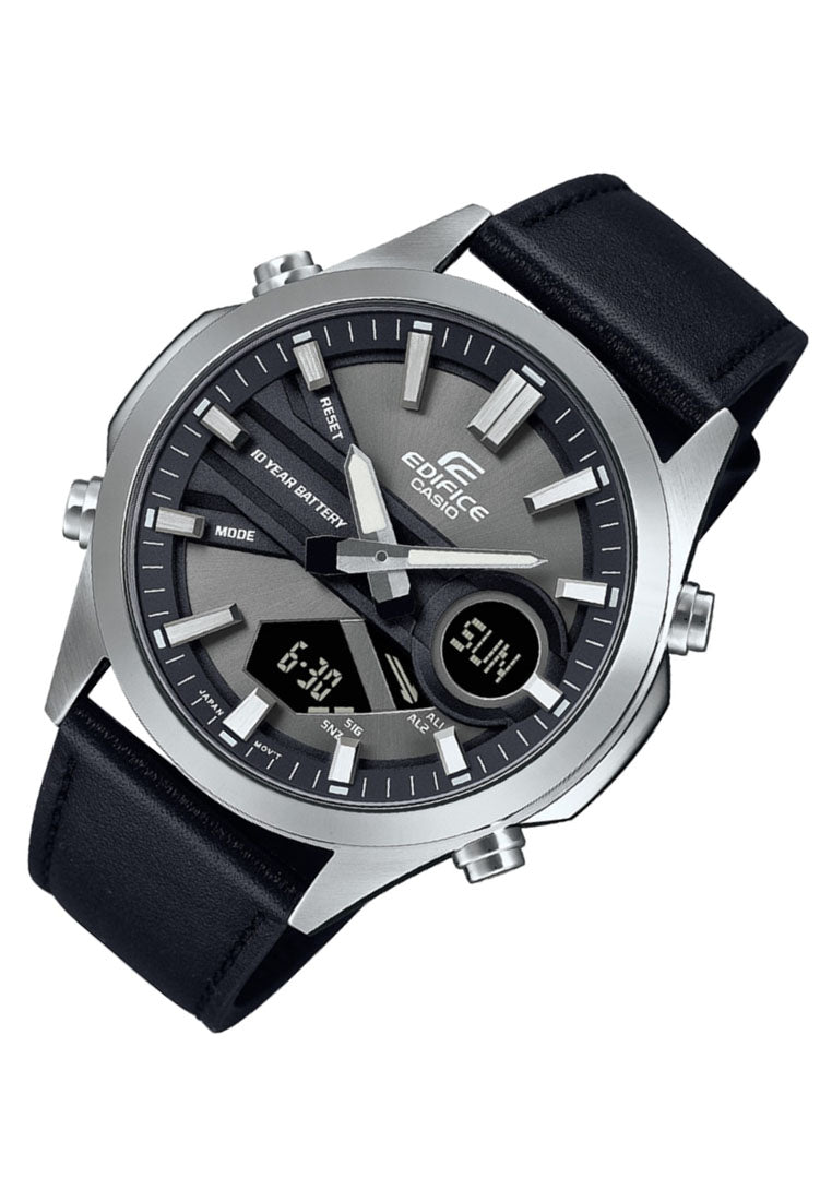 Casio Edifice EFV-C120L-8A Digital Analog Leather Strap Watch for Men-Watch Portal Philippines