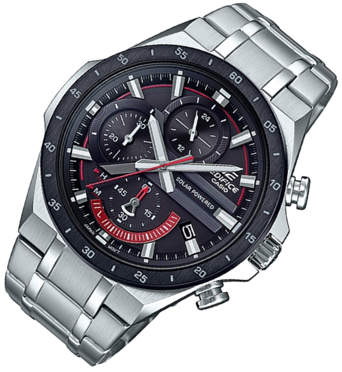 Casio Edifice EQS-920DB-1A Solar Chronograph Stainless Steel Strap Watch For Men-Watch Portal Philippines
