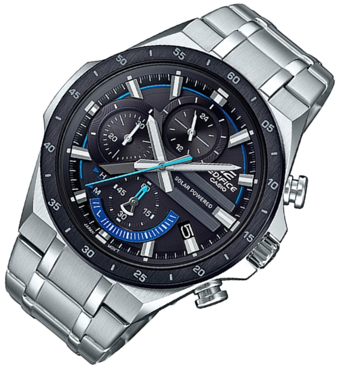 Casio Edifice EQS-920DB-1B Solar Chronograph Stainless Steel Strap Watch For Men-Watch Portal Philippines