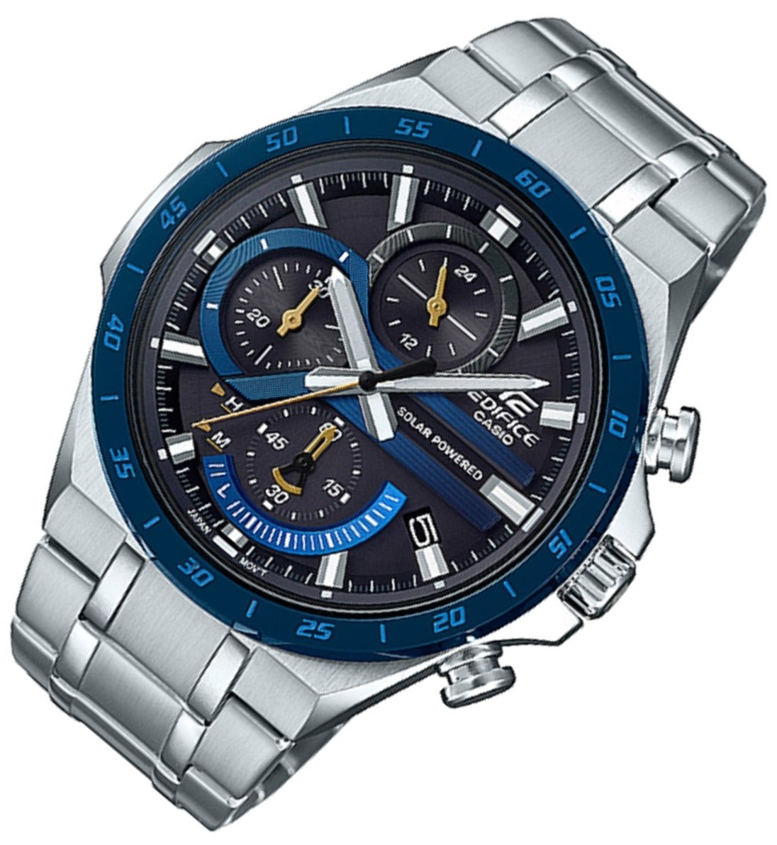 Casio Edifice EQS-920DB-2A Solar Chronograph Stainless Steel Strap Watch For Men-Watch Portal Philippines