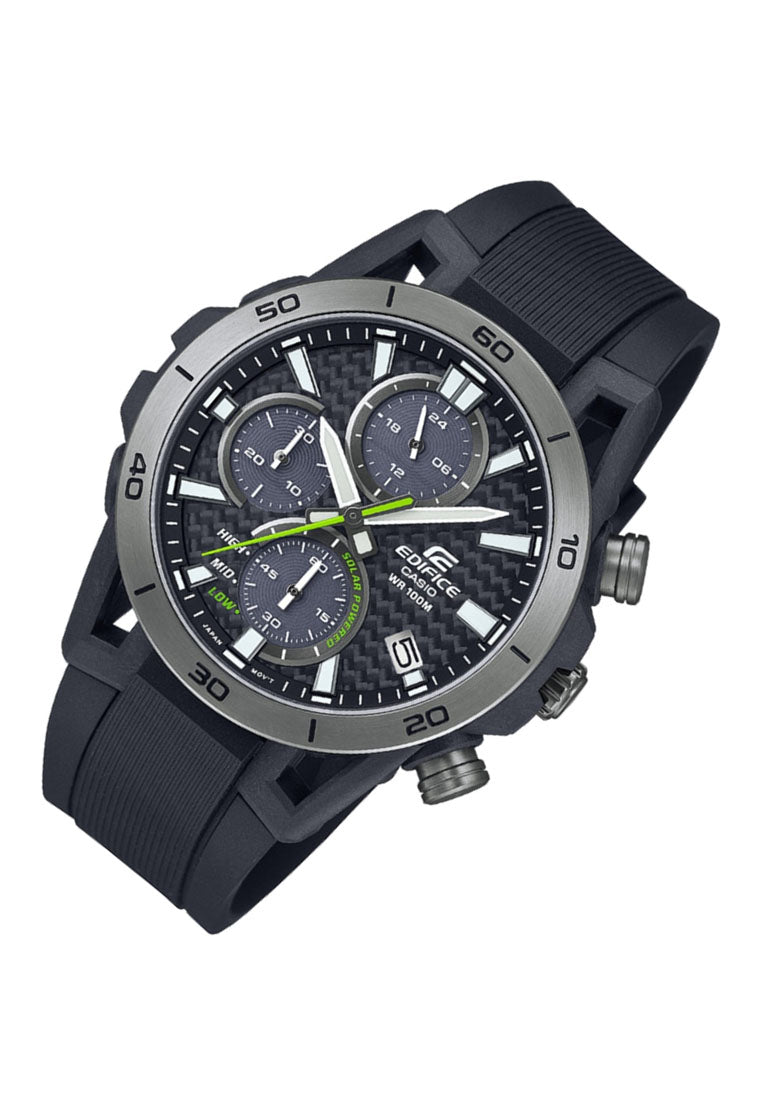 Casio Edifice EQS-960PB-1A Chronograph Rubber Strap Solar Watch for Men-Watch Portal Philippines