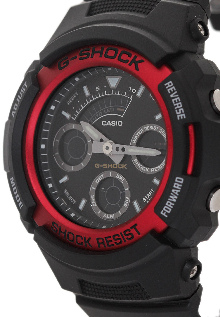 Casio G shock AW 591 4ADR Digital Analog Rubber Strap Watch For Men