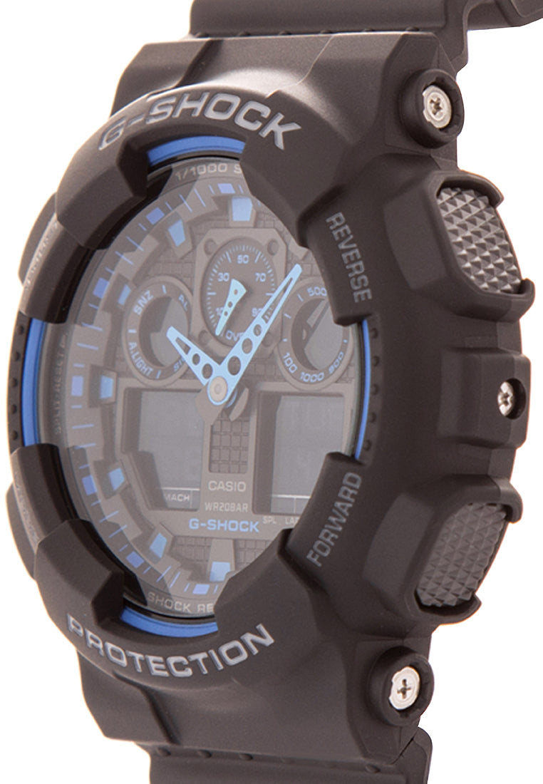 Casio G-shock GA-100-1A2 Digital Analog Rubber Strap Watch For Men-Watch Portal Philippines