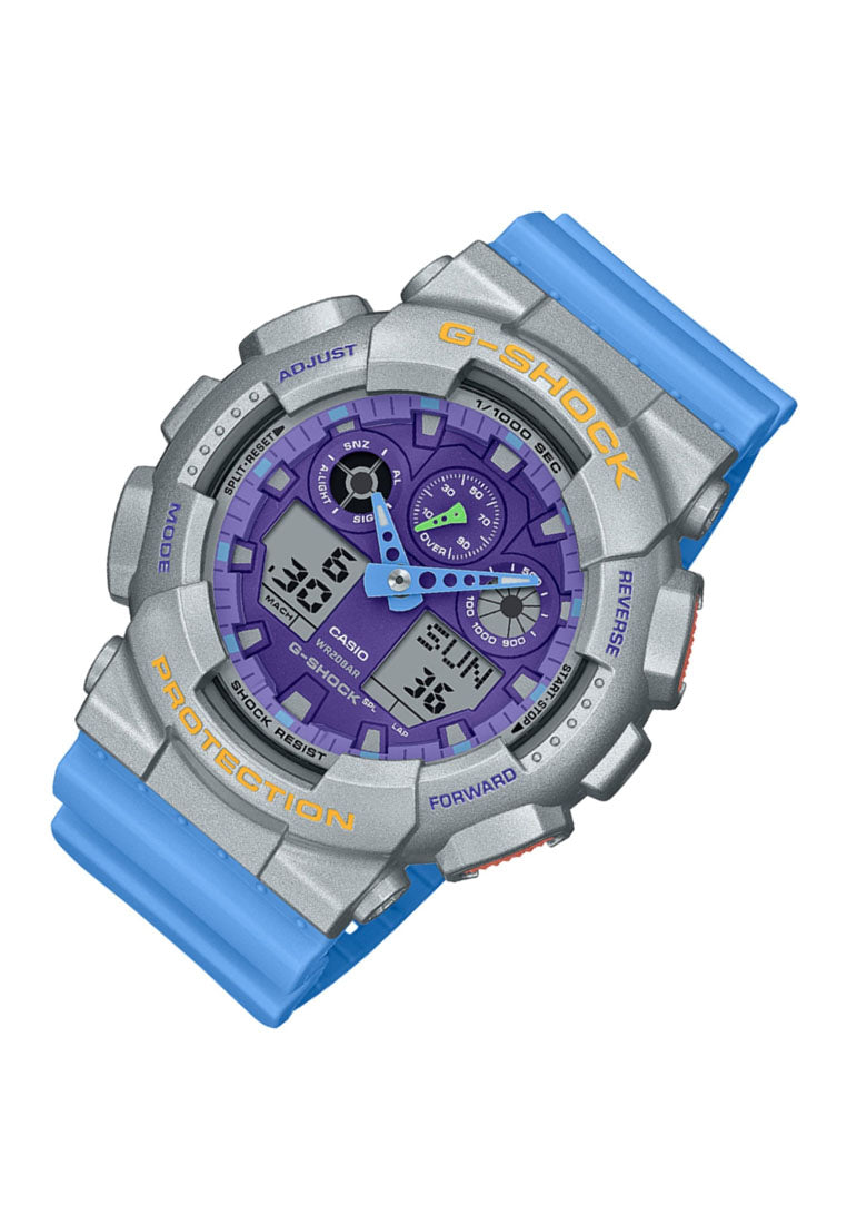 Casio G-shock GA-100EU-8A2 Euphoria Series Digital Analog Rubber Strap Watch for Men-Watch Portal Philippines