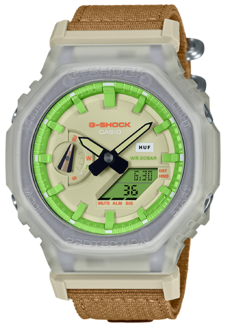 Casio G-shock GA-2100HUF-5A Digital Analog Nylon Strap Watch For Men-Watch Portal Philippines