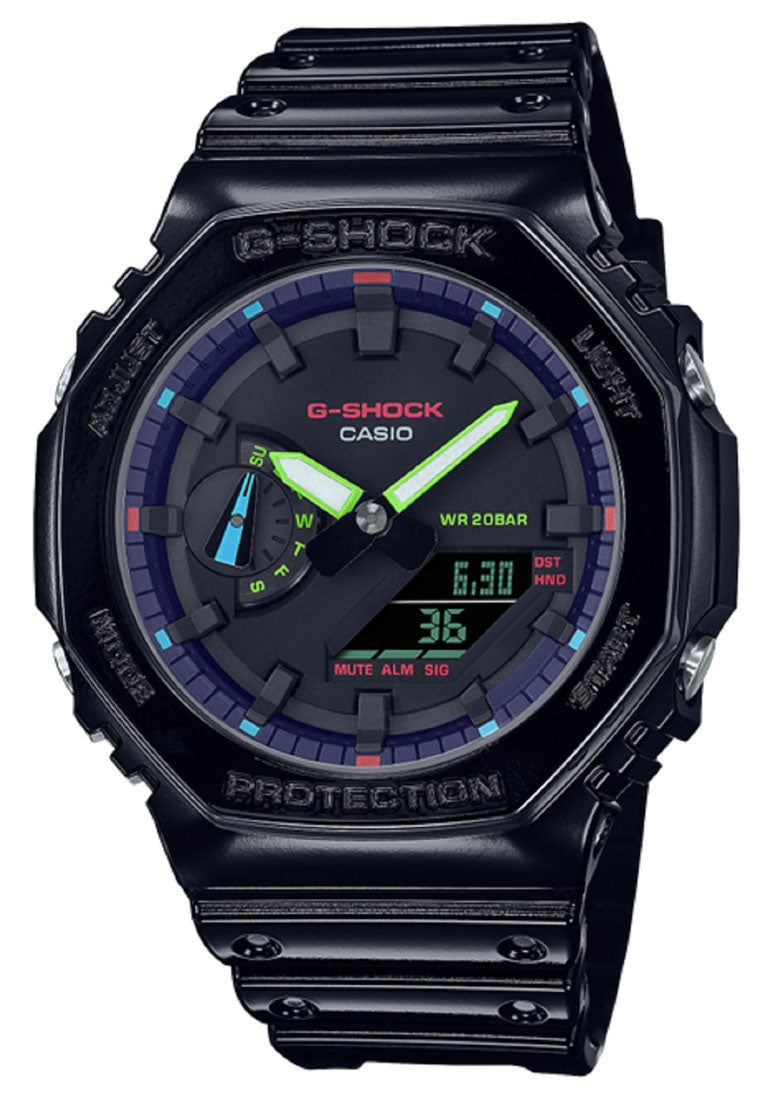 Casio G shock GA 2100RGB 1A Digital Analog Rubber Strap Watch For Men