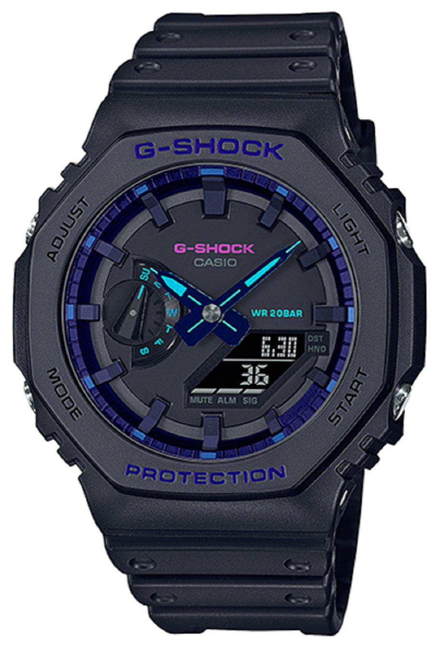 Casio G-shock GA-2100VB-1A Digital Analog Rubber Strap Watch For Men-Watch Portal Philippines