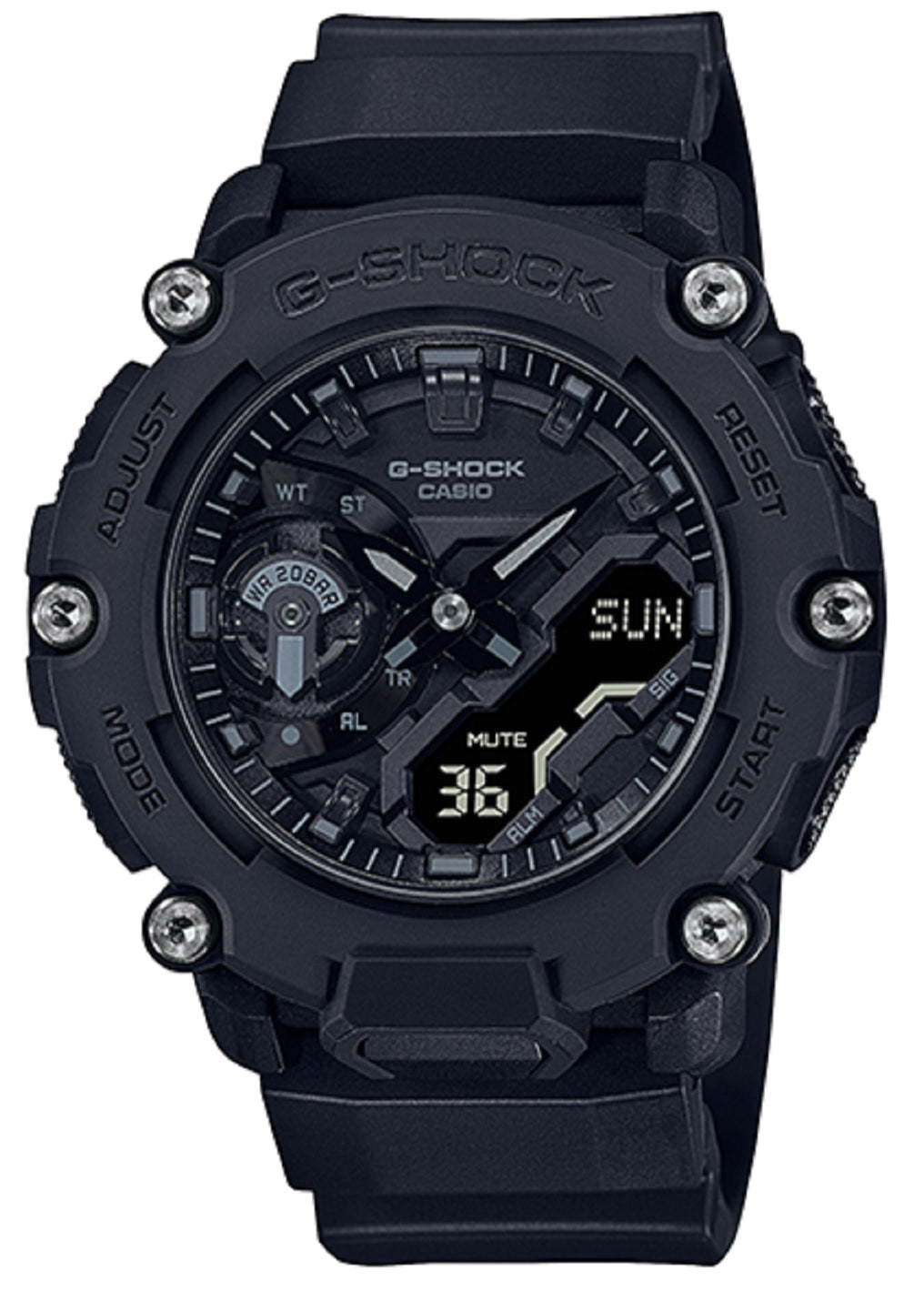 Casio G-shock GA-2200BB-1ADR Digital Analog Rubber Strap Watch For Men-Watch Portal Philippines