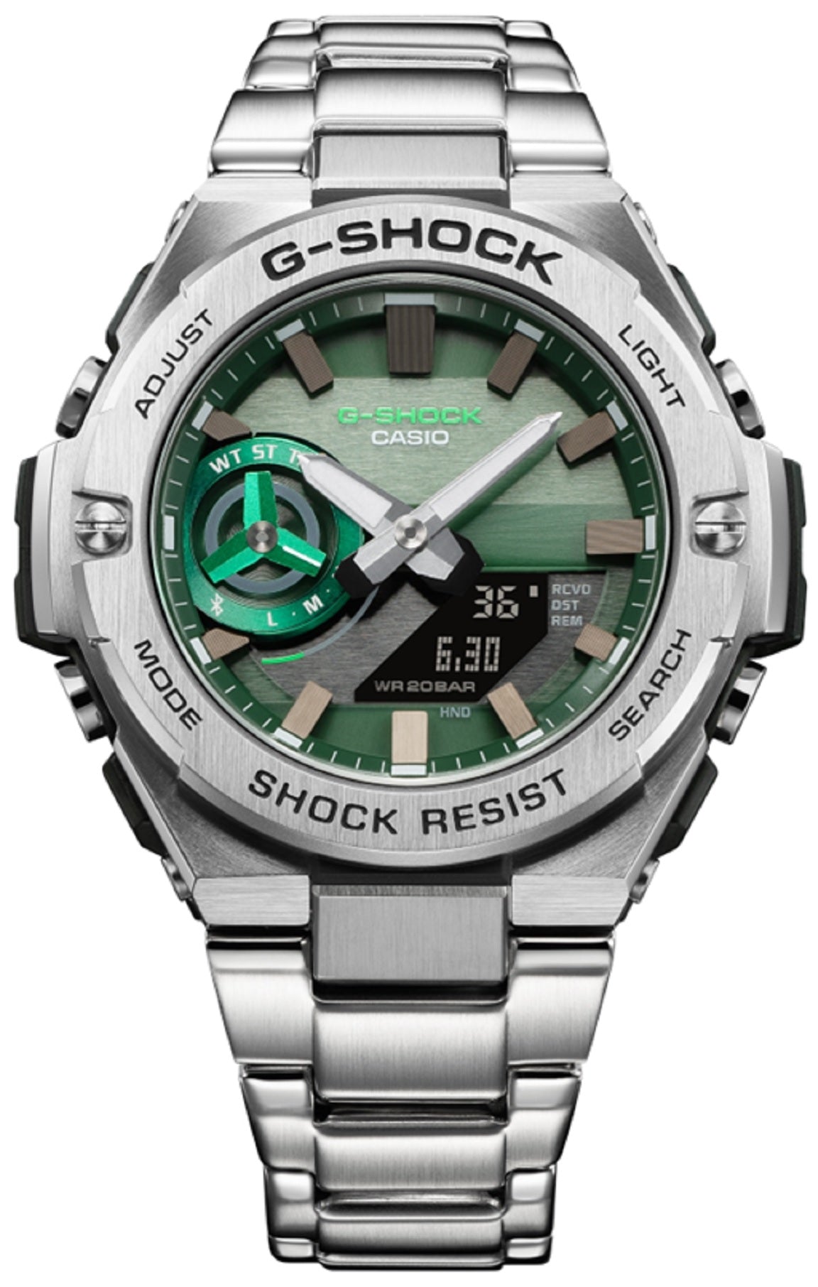 Casio G-shock GST-B500AD-3A Solar Digital Analog Stainless Steel Strap Watch for Men-Watch Portal Philippines