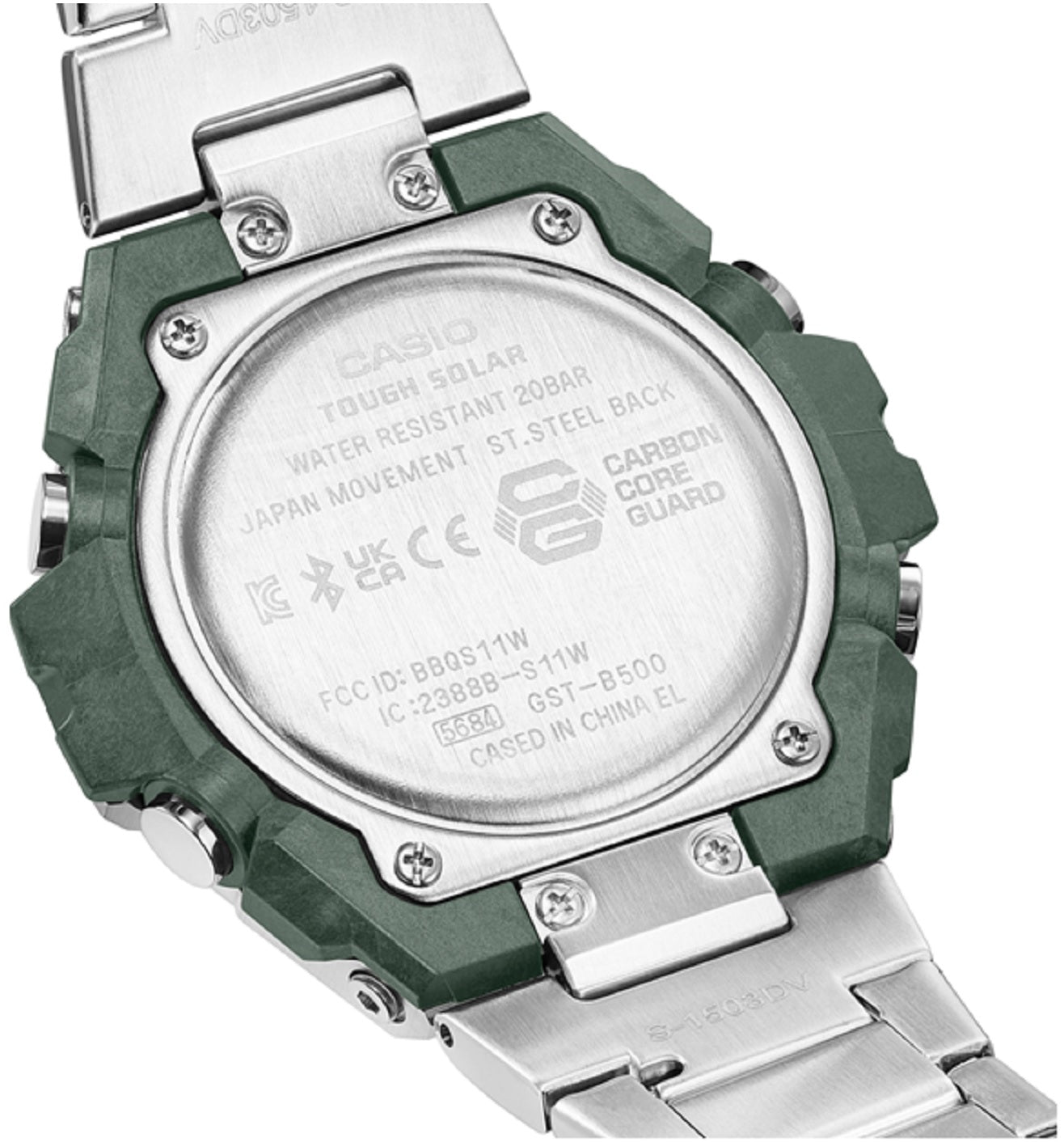 Casio G-shock GST-B500AD-3A Solar Digital Analog Stainless Steel Strap Watch for Men-Watch Portal Philippines