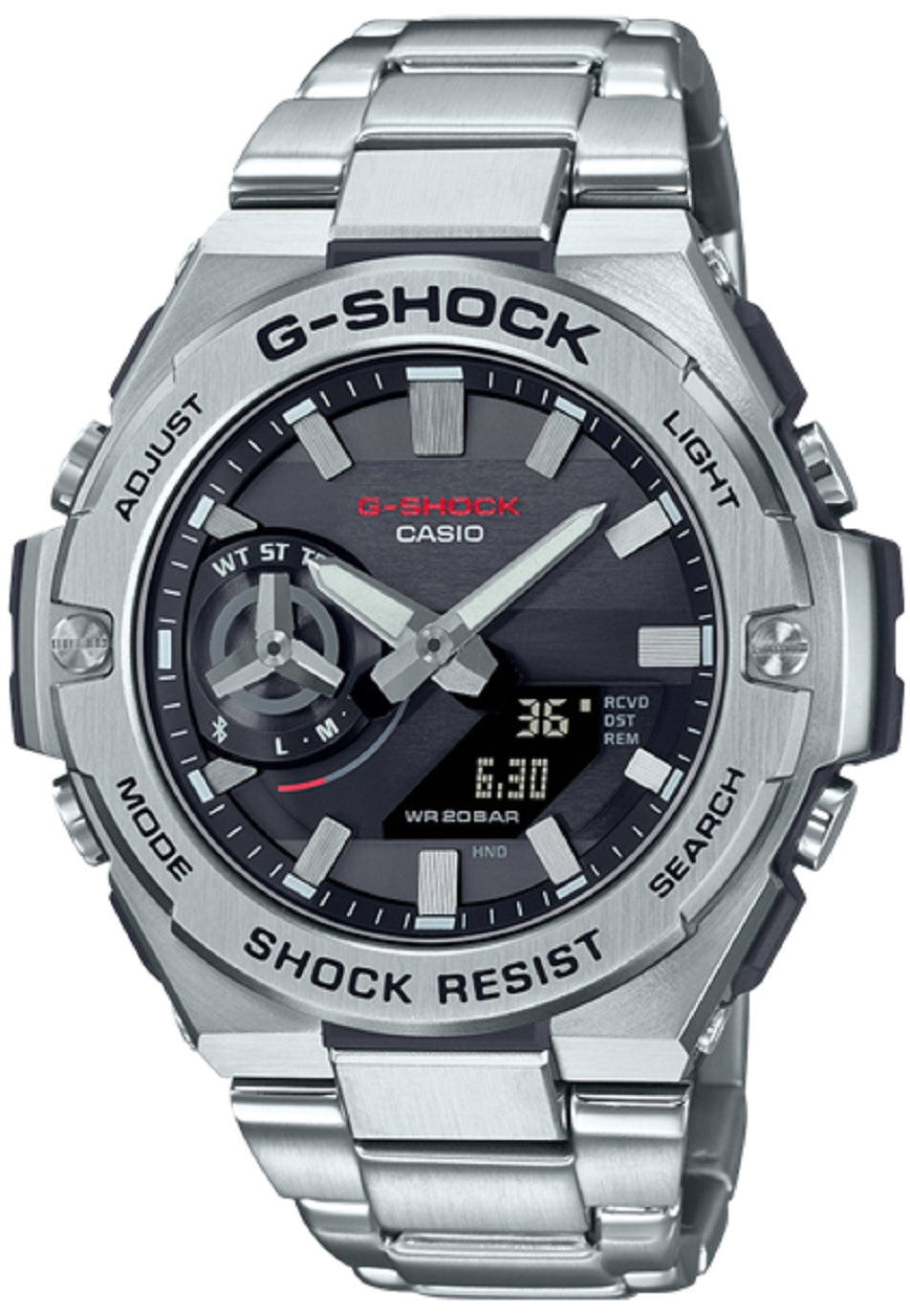 Casio G-shock GST-B500D-1A Solar Digital Analog Stainless Steel Strap Watch for Men-Watch Portal Philippines