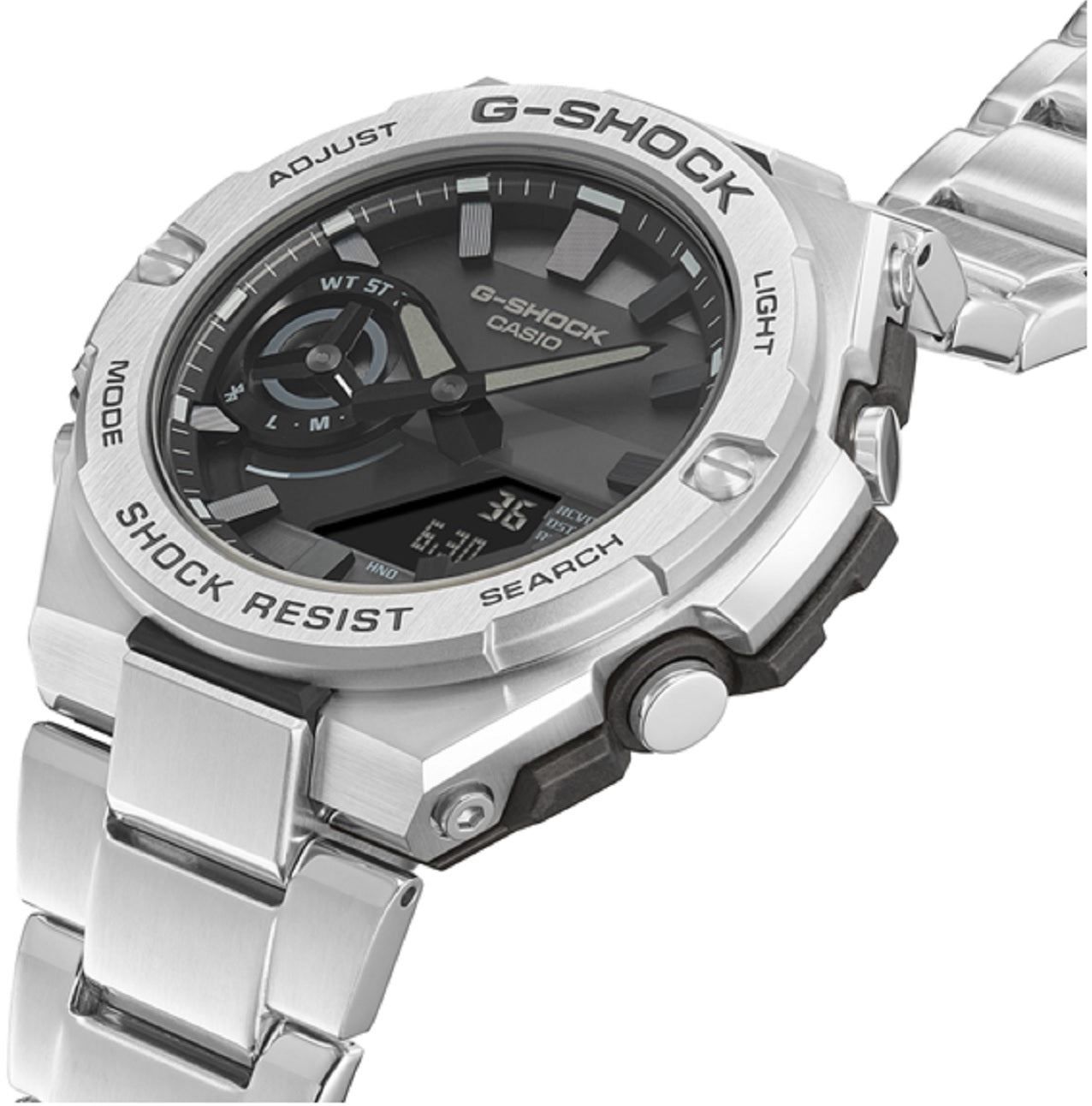 Casio G-shock GST-B500D-1A1 Solar Digital Analog Stainless Steel Strap Watch for Men-Watch Portal Philippines