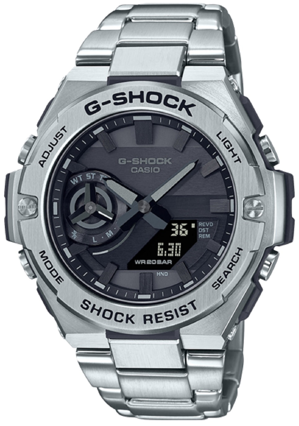 Casio G-shock GST-B500D-1A1 Solar Digital Analog Stainless Steel Strap Watch for Men-Watch Portal Philippines