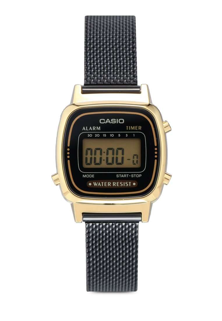 Casio gold and black best sale digital watch