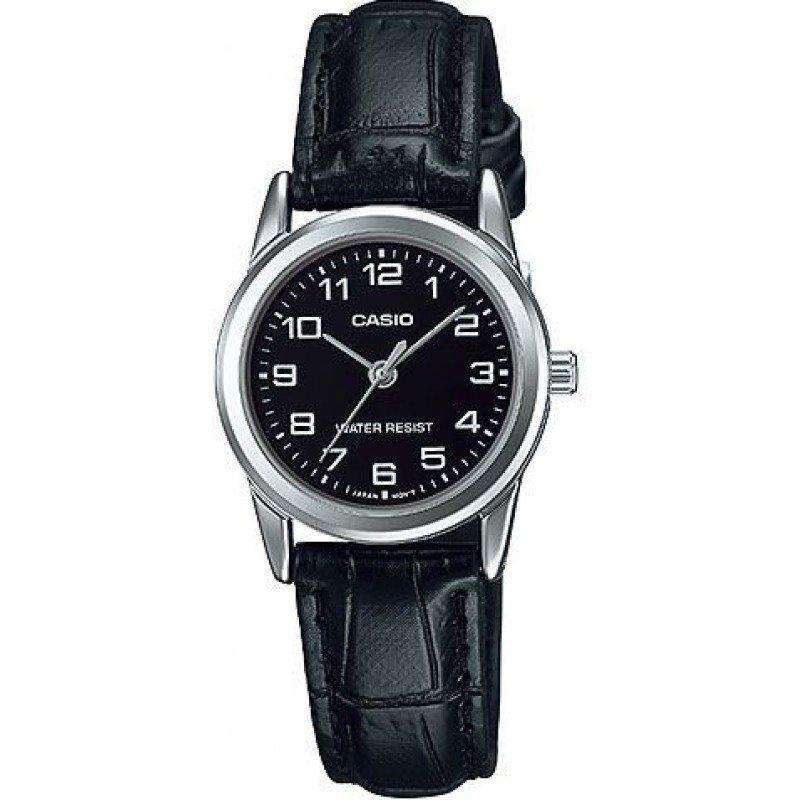 Casio LTP-V001L-1B Black Leather Watch for Women-Watch Portal Philippines