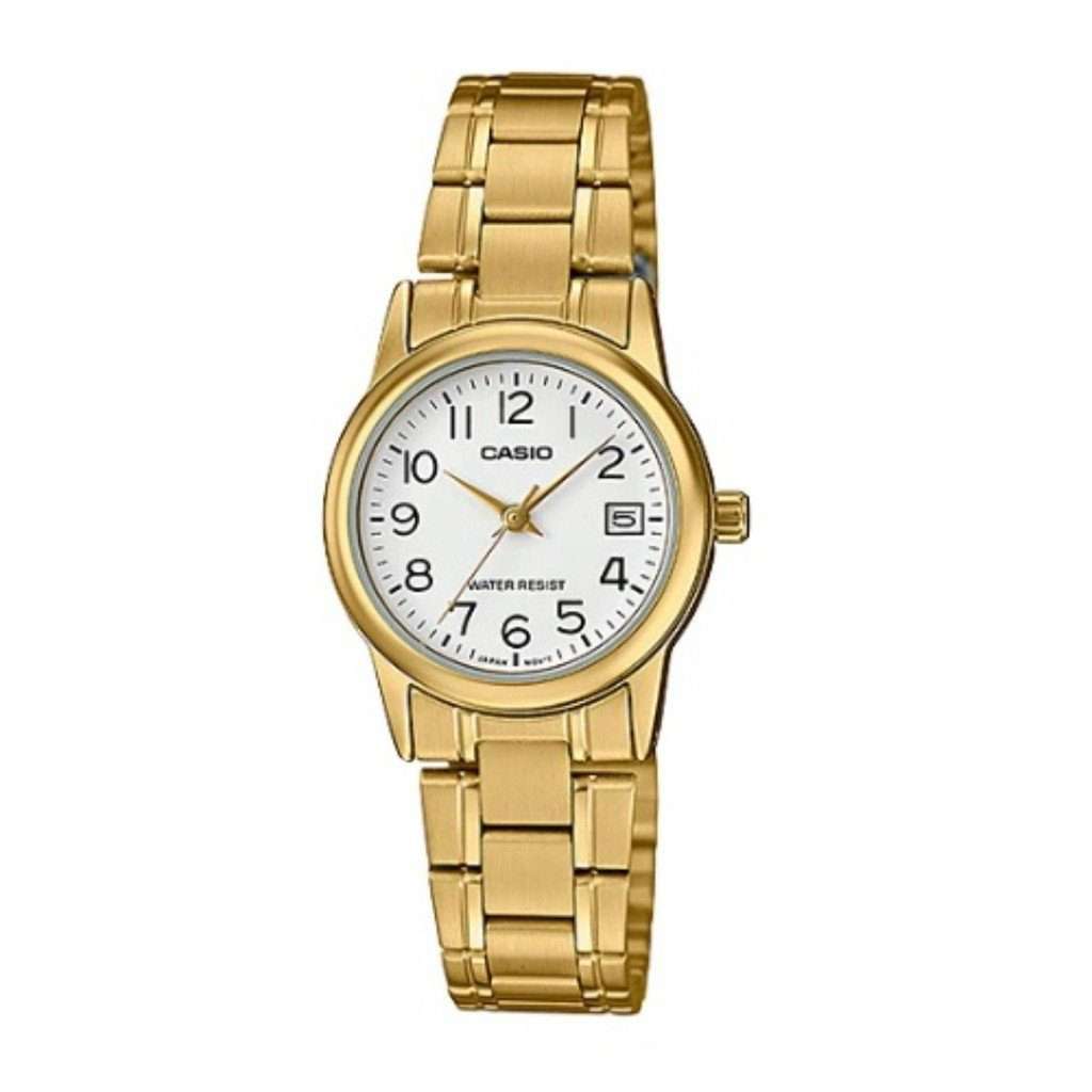 Casio LTP V002G 7B2 Gold Stainless Steel Strap Watch for