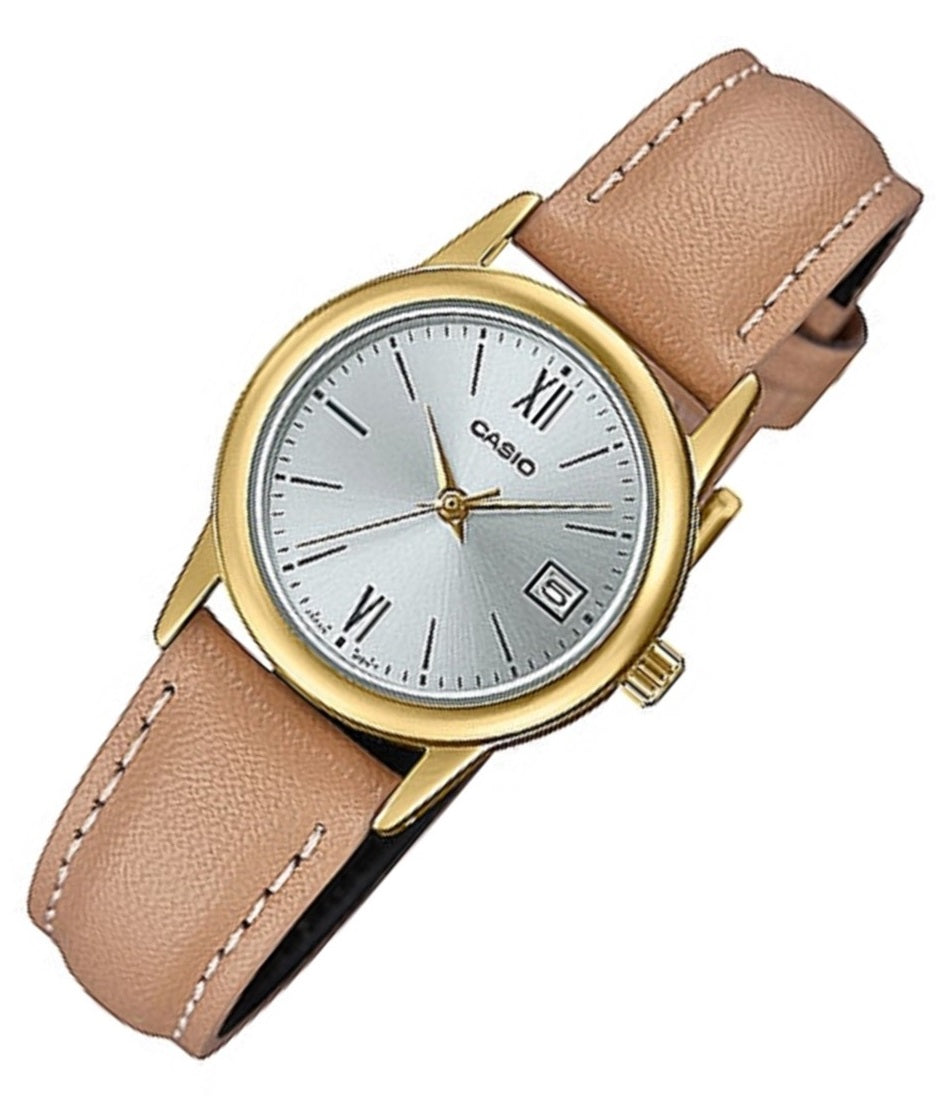 Casio ladies watch online leather strap