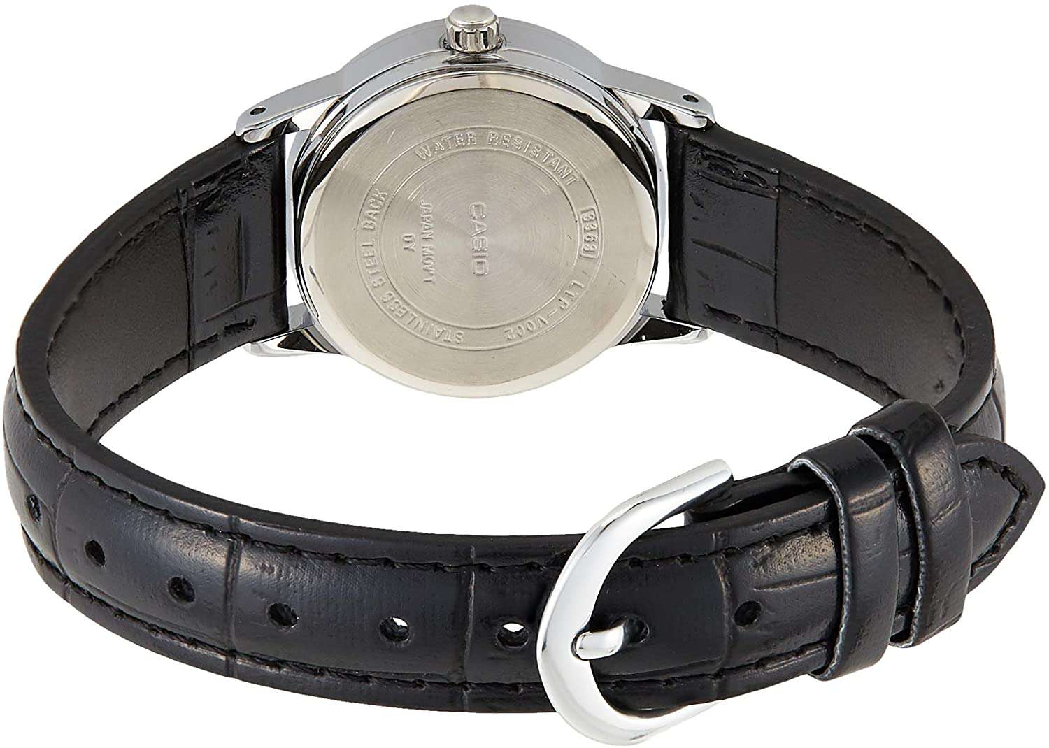 Casio LTP-V002L-1B Black Leather Strap Watch for Women-Watch Portal Philippines